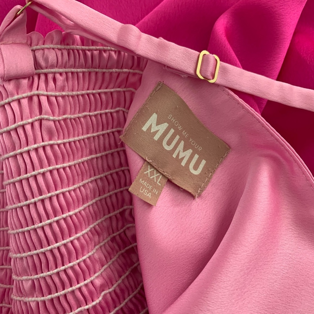 Show Me Your Mumu Best Bow Mini Dress in Colorblock Pink - Picture 8 of 17